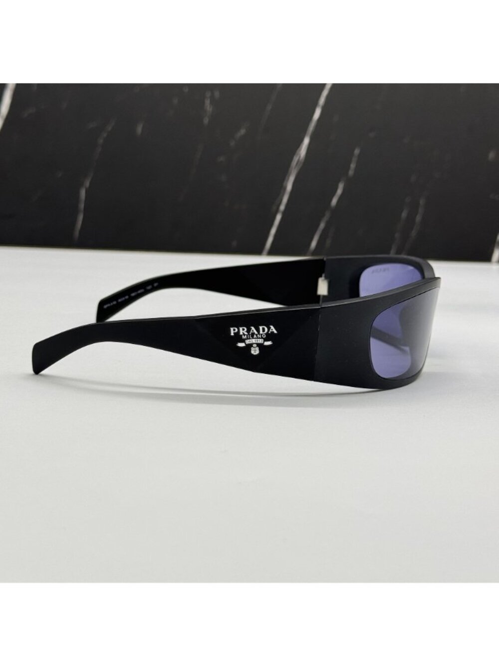 NEW PRADA PRA19S 1BO40G SUNGLASSES PR A19S 1BO40G BLACK/PURPLE UNISEX SPR A19S - Picture 5 of 10